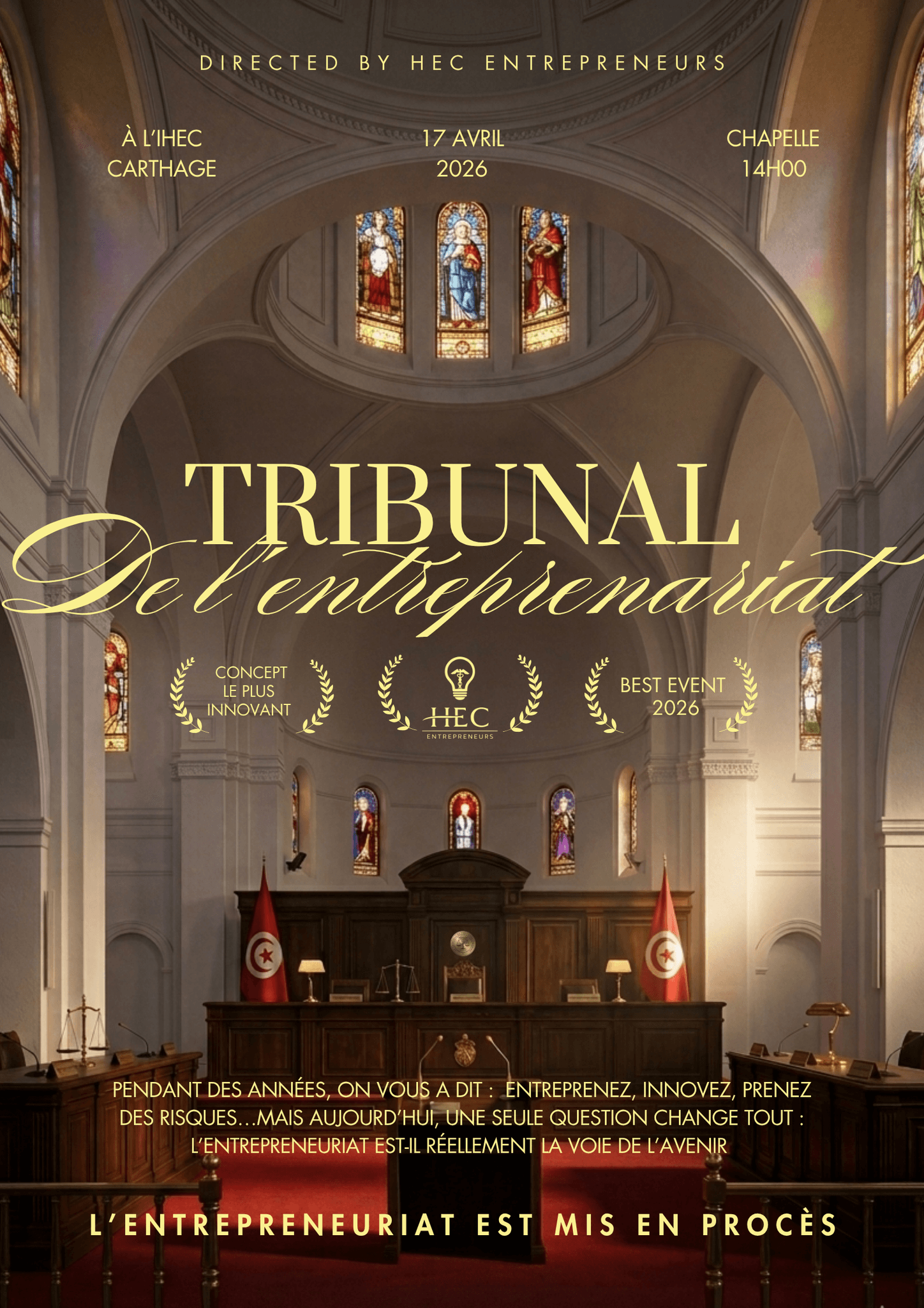Affiche Tribunal de l'entrepreneuriat